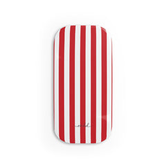 Classic Red & White Striped Agarre clipsable para móvil de etchd