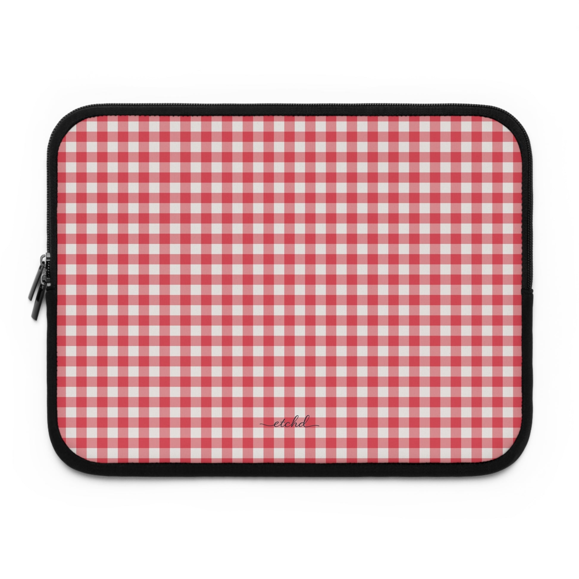 Cherry Gingham Laptop Sleeve by etchd