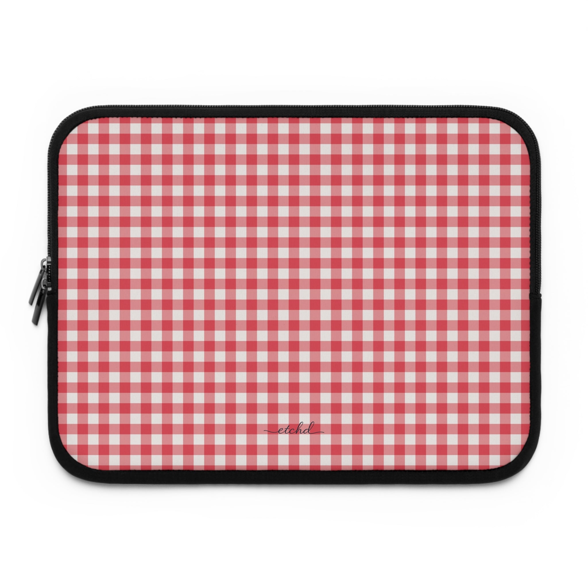 Cherry Gingham Laptop Sleeve by etchd