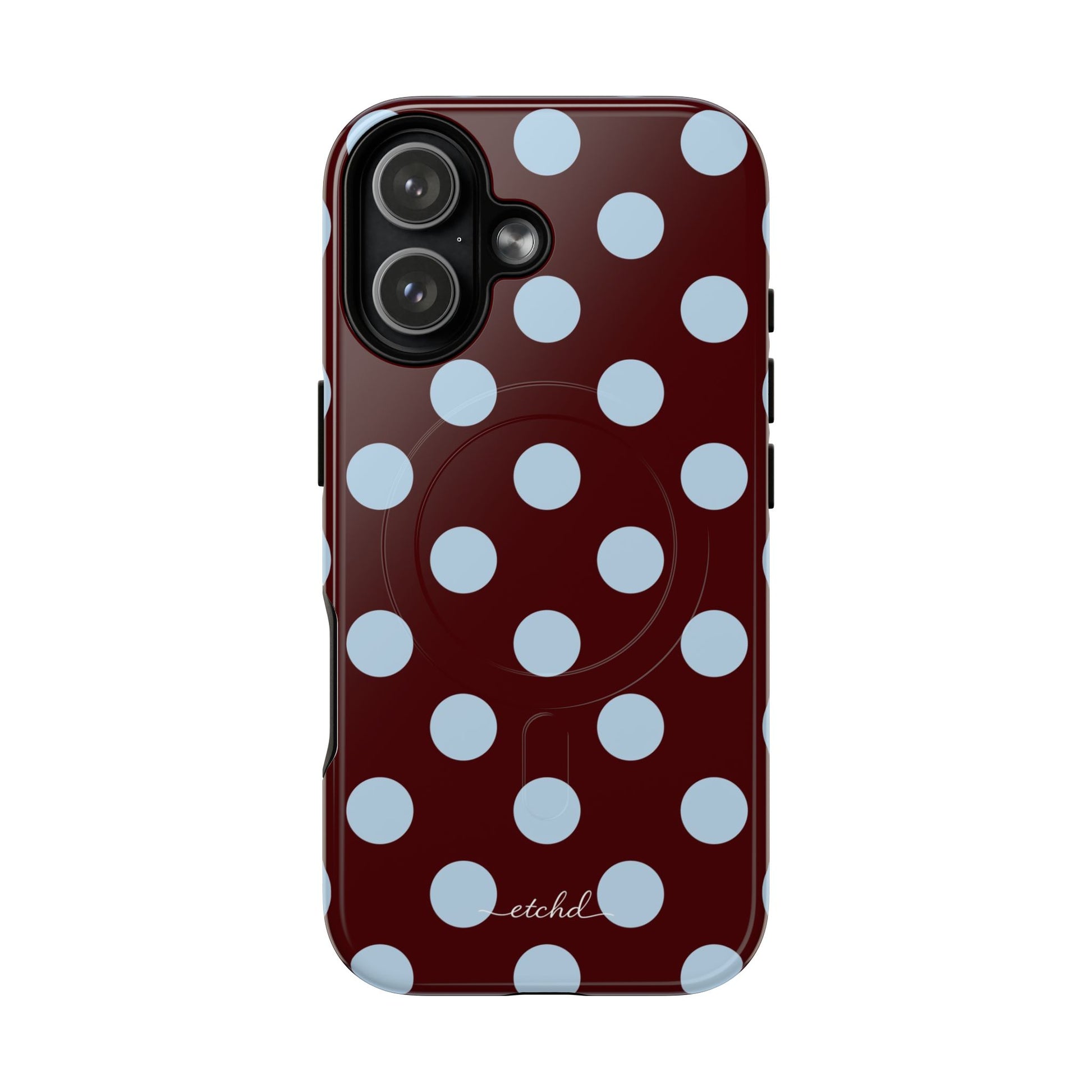 Cherry & Blue Polka Dot Magnetic Phone Case by etchd, view 25