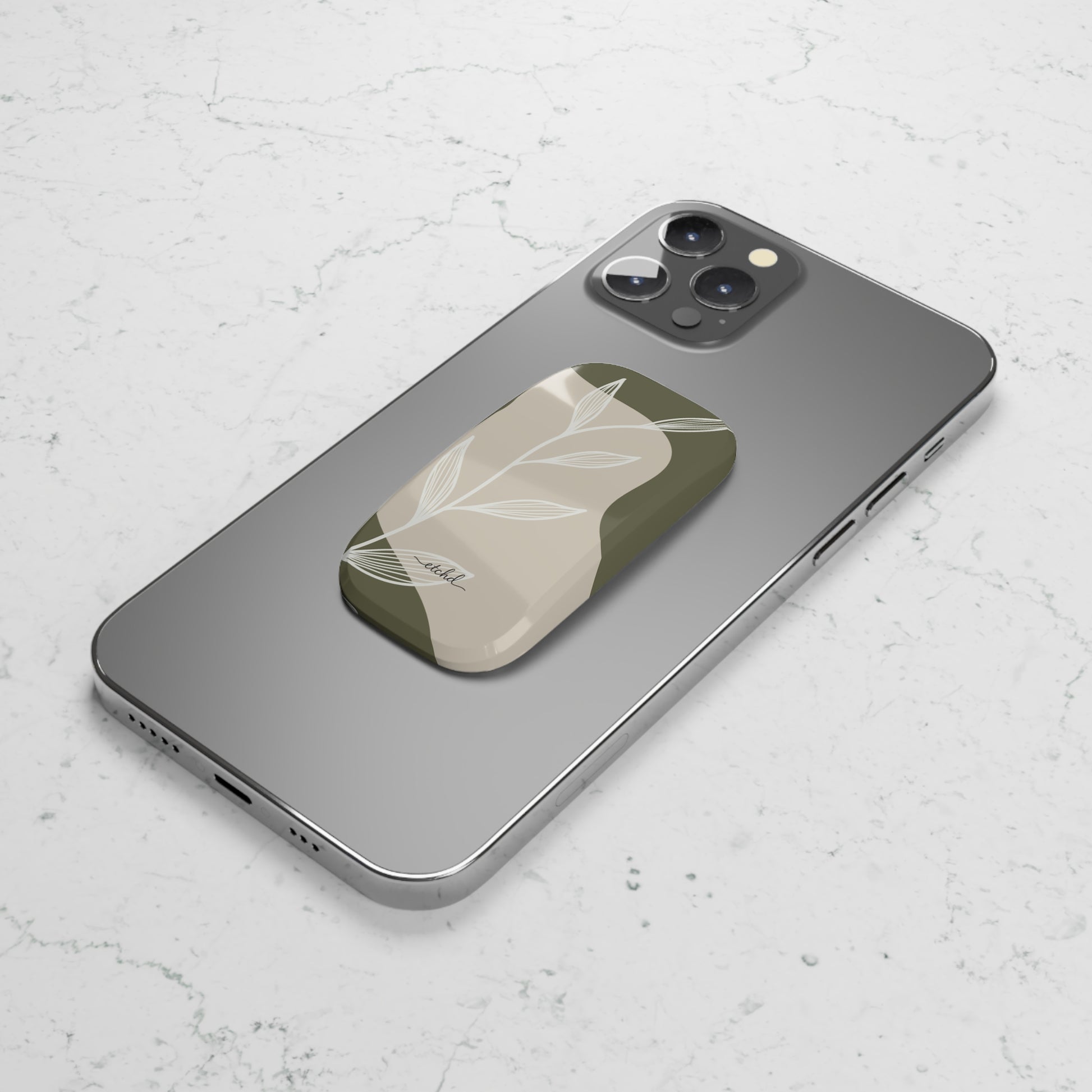 Olive Leaf Click-On Phone Grip by etchd, view 4