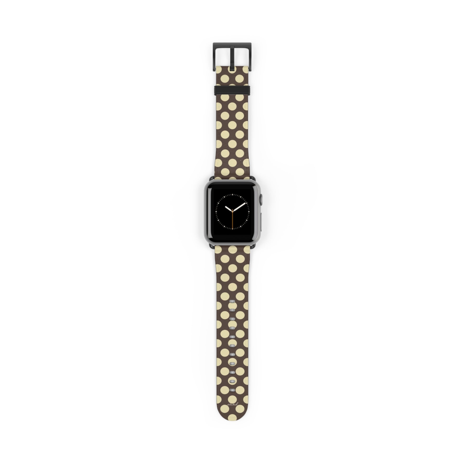 Brown And Butter Yellow Polka Dot Smartwatch Strap by etchd