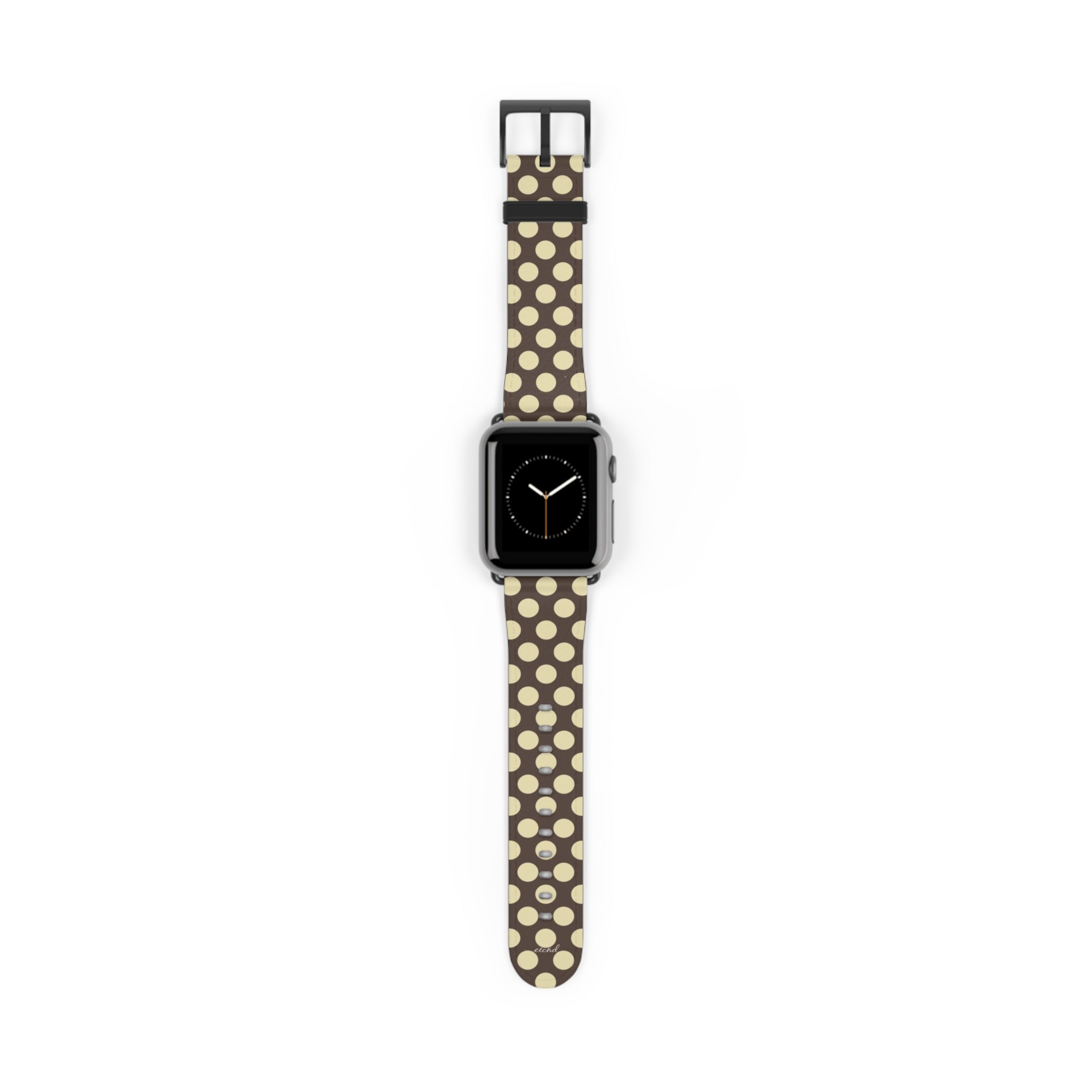 Brown And Butter Yellow Polka Dot Smartwatch Strap by etchd