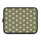 Pink & Green Polka Dot Laptop Sleeve
