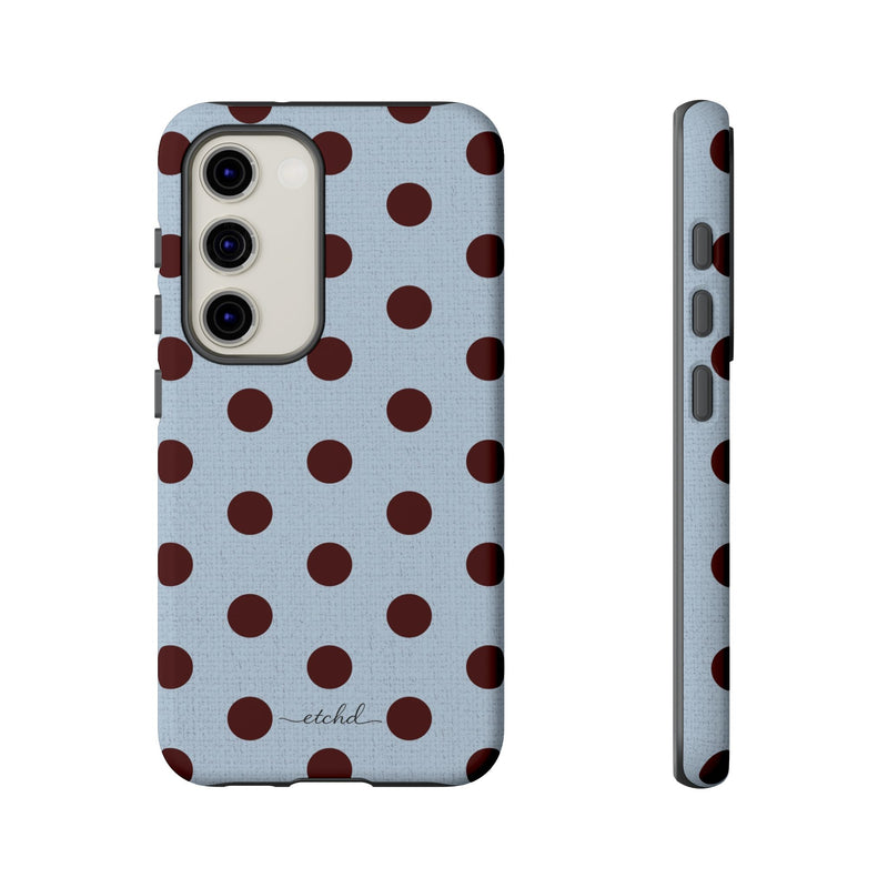 Blue & Cherry Polka Dot Phone Case-zoom-