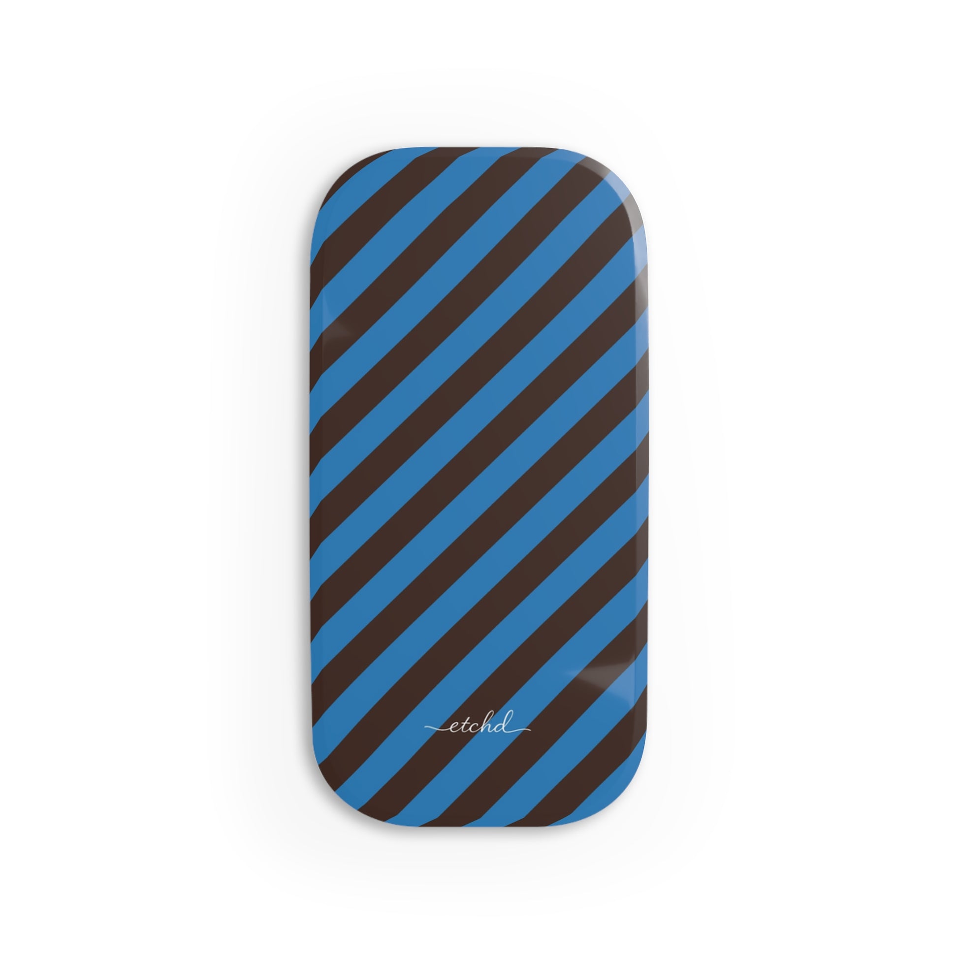 Espresso And Cerulean Diagonal Click-On Phone Grip by etchd