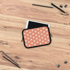 Cream & Coral Polka Dot Laptop Sleeve by etchd, view 14