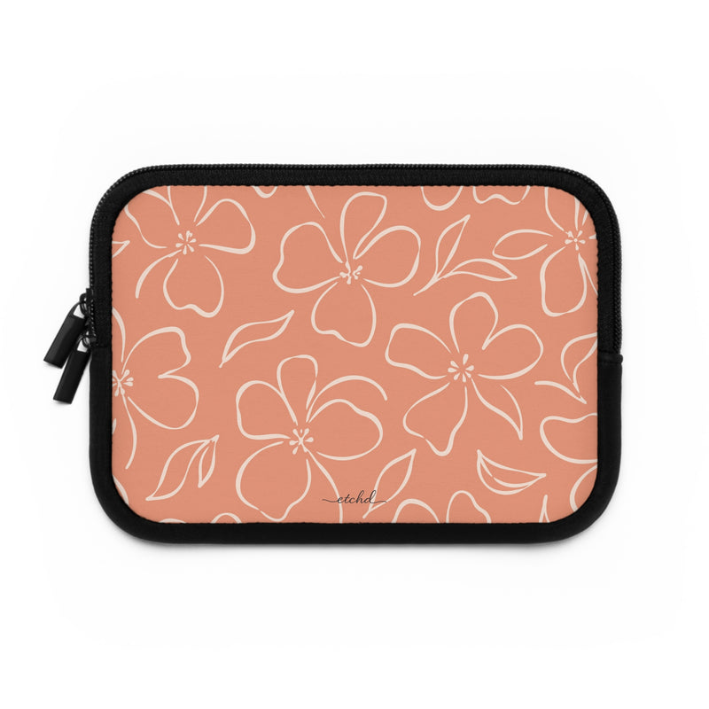 Coral & Cream Floral Laptop Sleeve by etchd, view 2