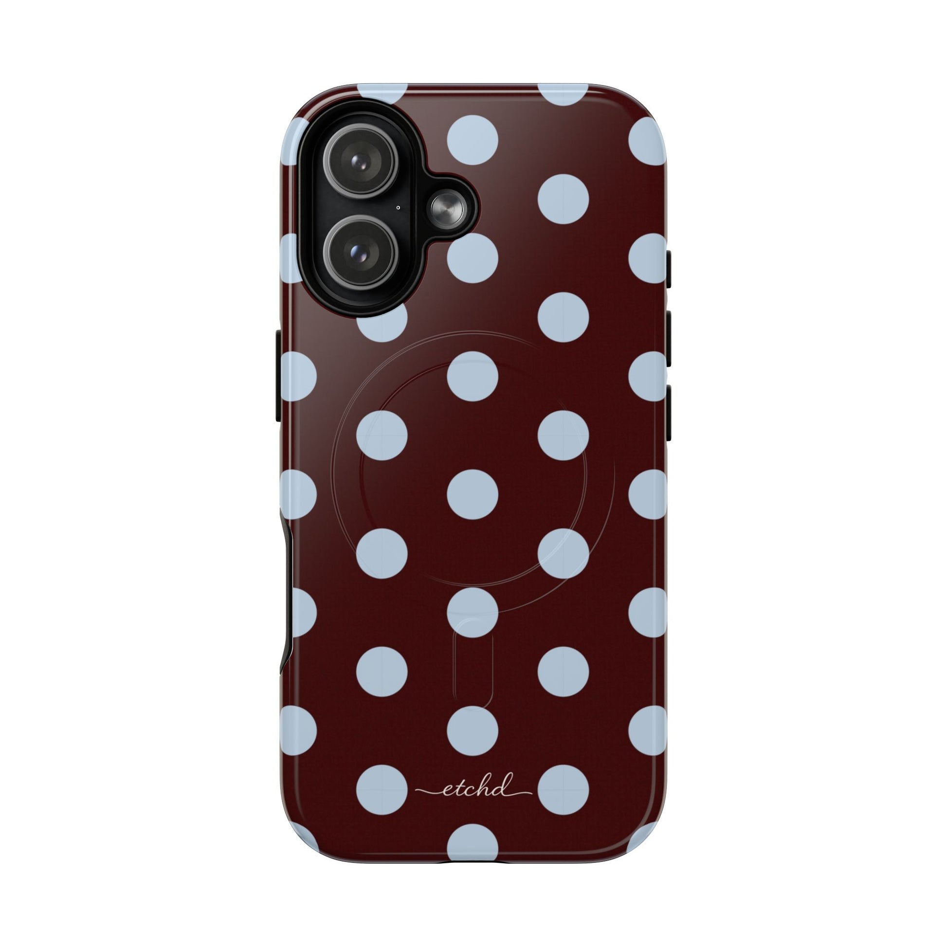 Cherry & Blue Polka Dot Magnetic Phone Case by etchd, view 25