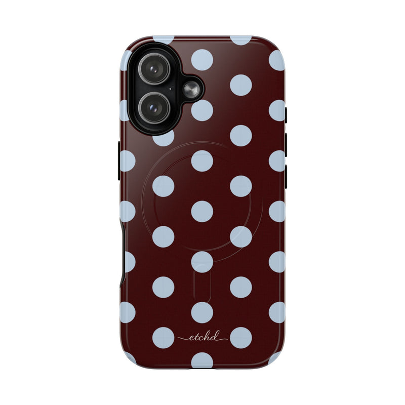 Cherry & Blue Polka Dot Magnetic Phone Case by etchd, view 25