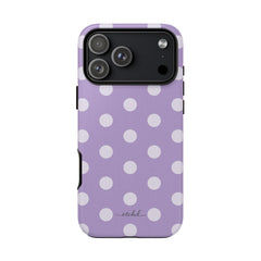 Cream & Lilac Polka Dot Phone Case by etchd, view 59