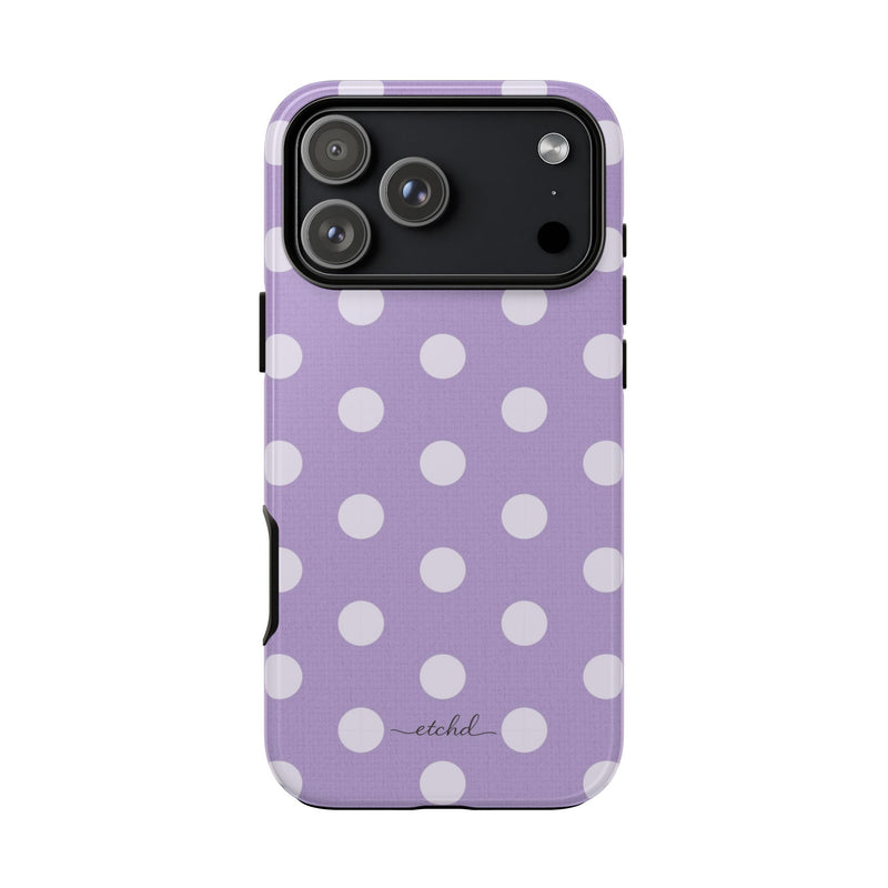 Cream & Lilac Polka Dot Phone Case by etchd, view 59