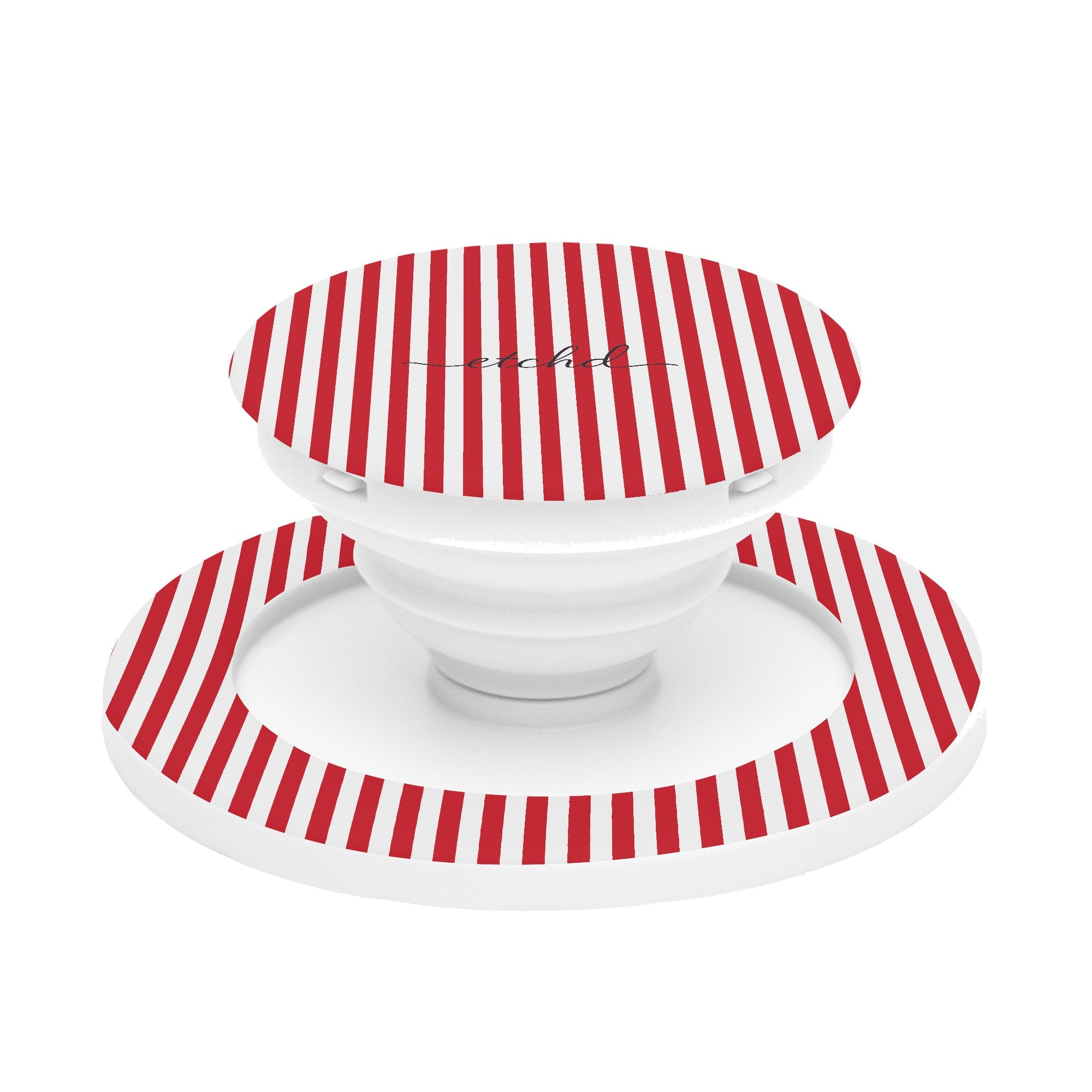 Classic Red & White Striped Phone Grip And Stand by etchd