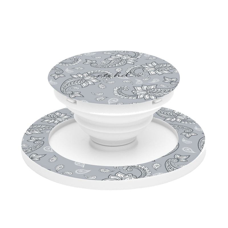Dusty Blue Paisley Handy-Halterung und Ständer-zoom-