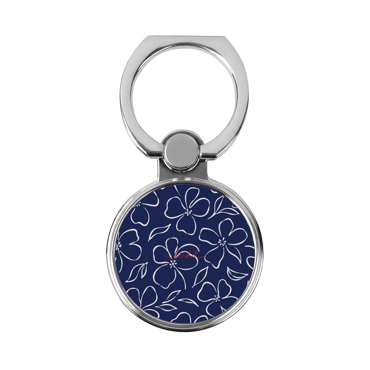 Navy & Cream Floral Classic Ring Holder by etchd