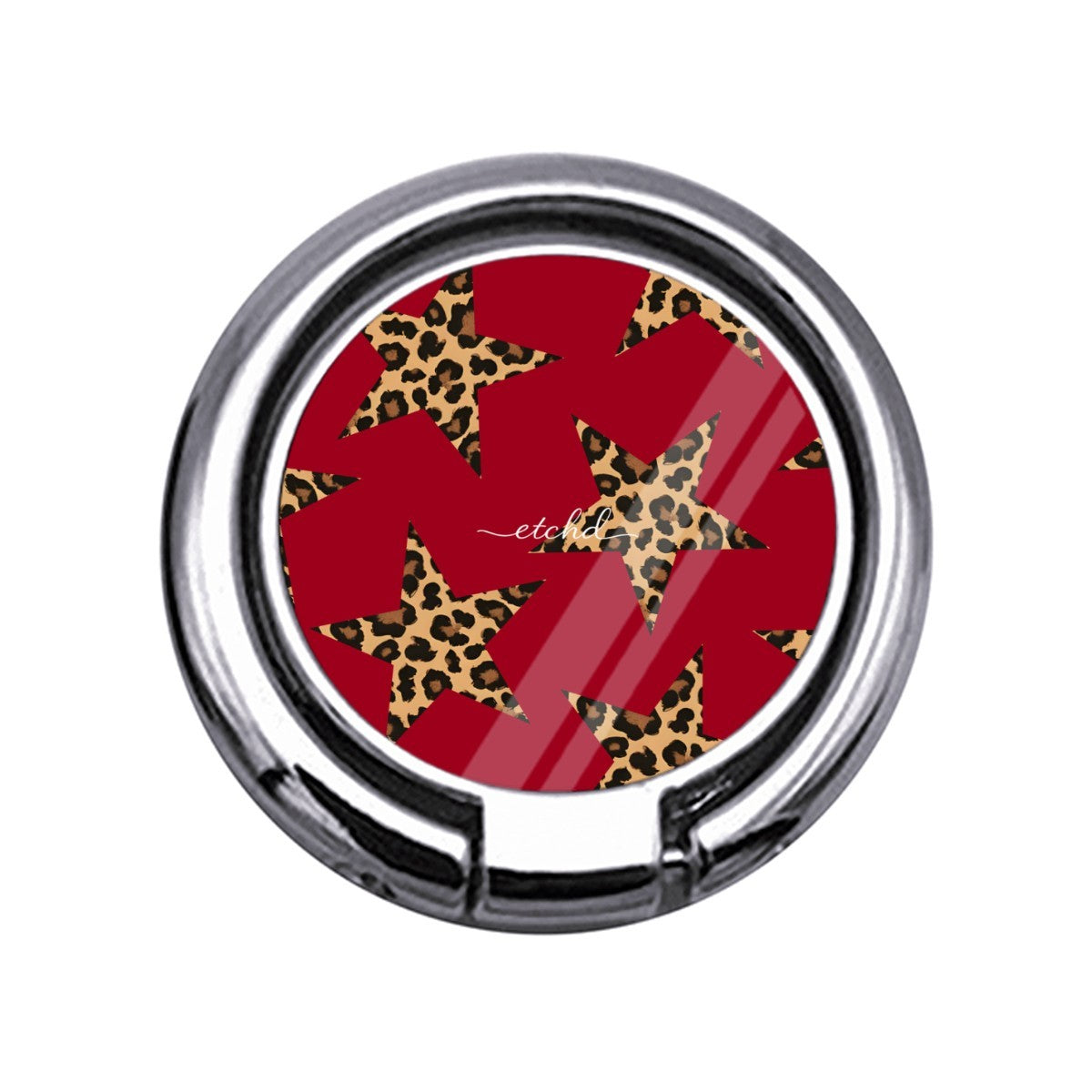 Red & Leopard Stars Slim Ring Holder by etchd