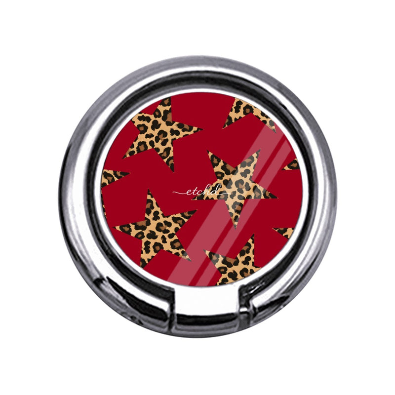 Red & Leopard Stars Flache Ring Handyhalterung-zoom-