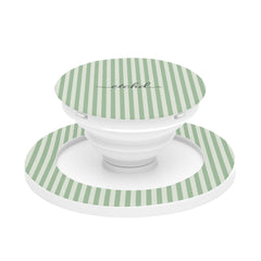 Sage & Cream Striped Phone Grip And Stand by etchd