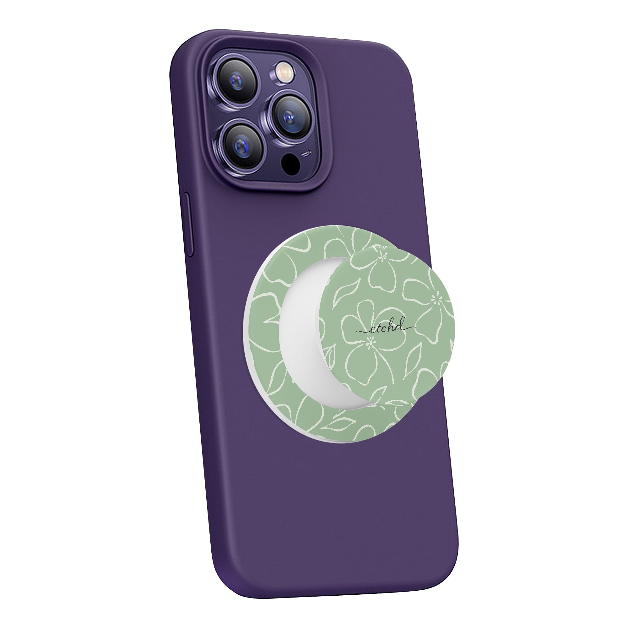 Sage & Cream Floral Phone Grip And Stand by etchd, view 3