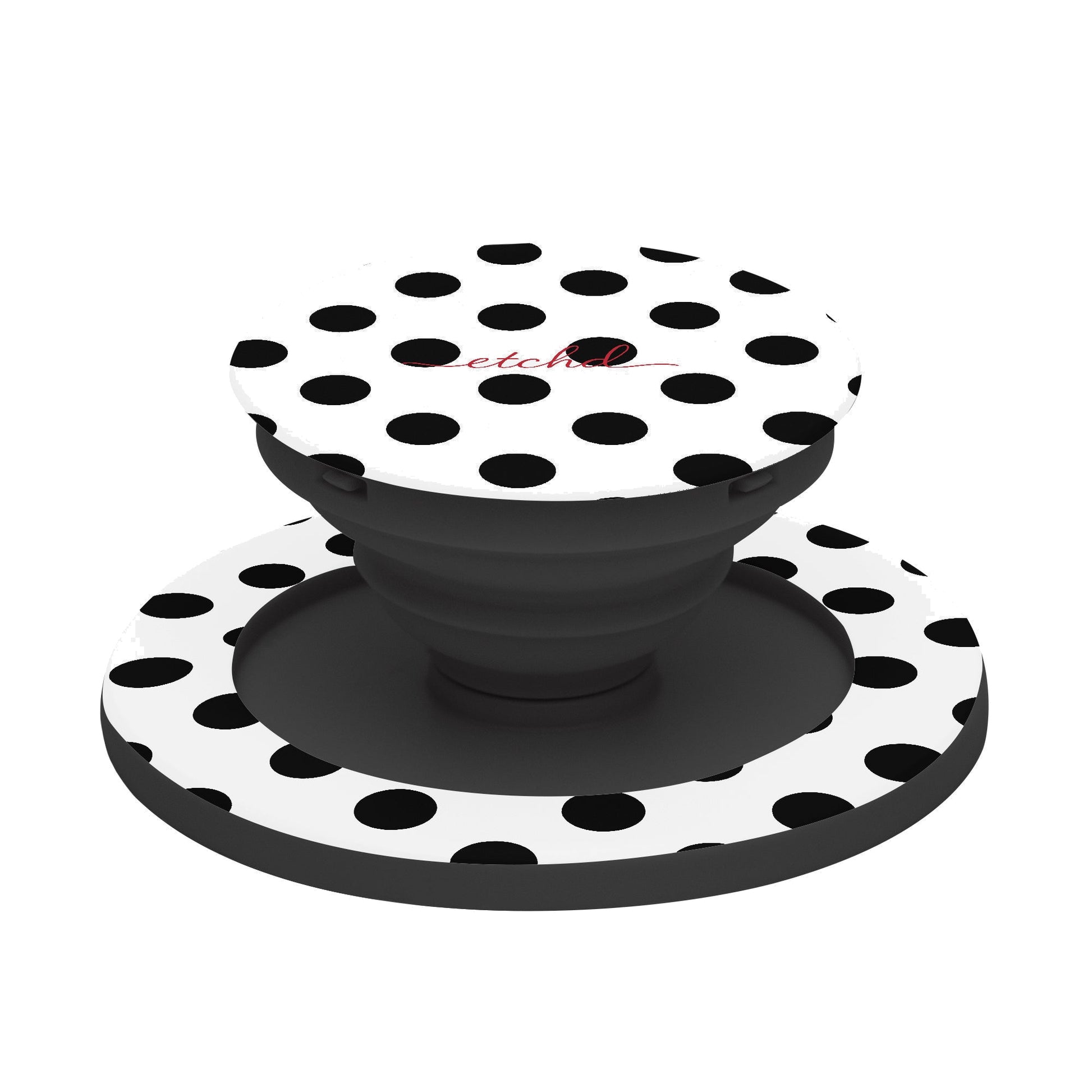 Black & White Polka Dot Phone Grip And Stand by etchd, view 6