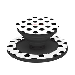 Black & White Polka Dot Phone Grip And Stand by etchd, view 6