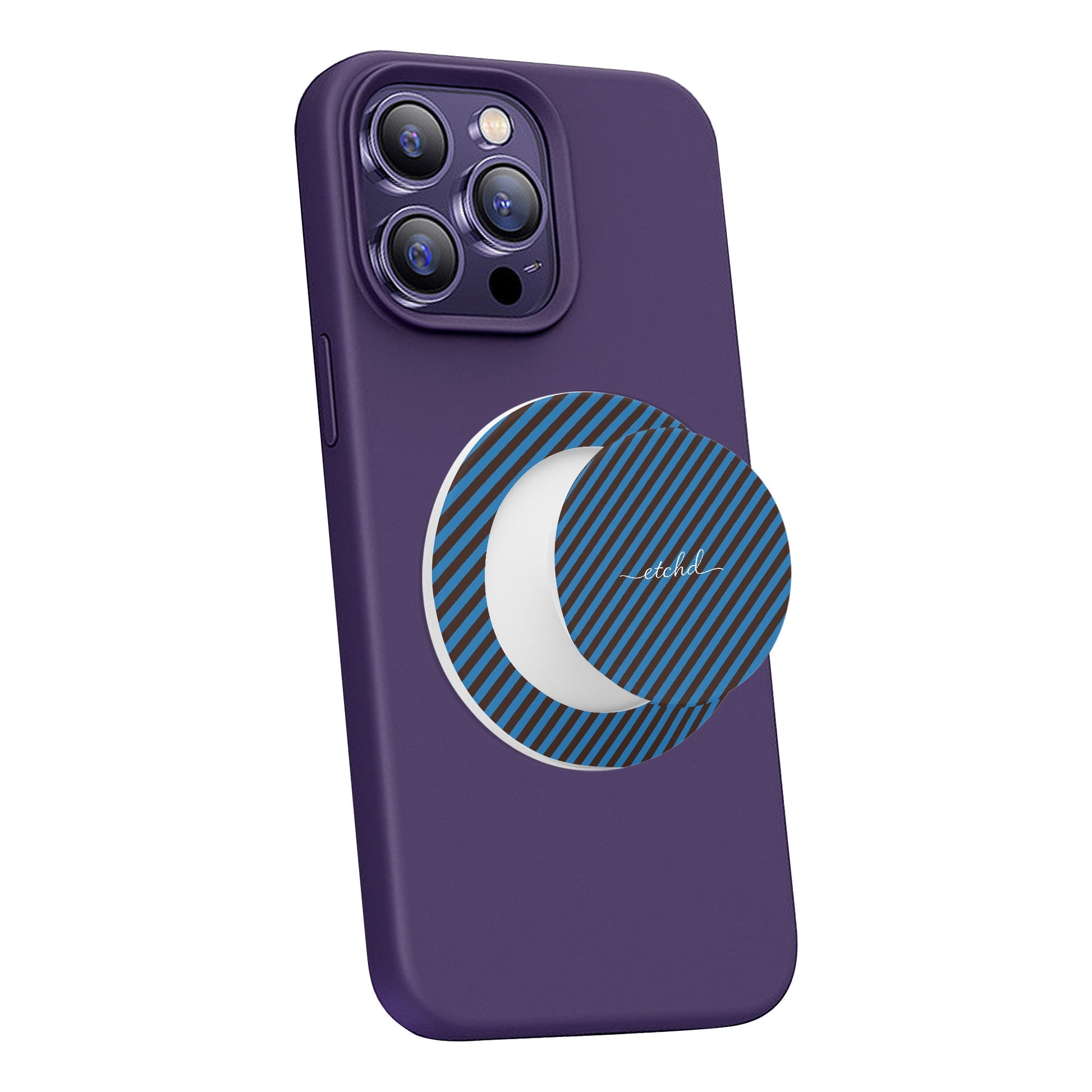 Espresso And Cerulean Diagonal Phone Grip And Stand by etchd, view 7