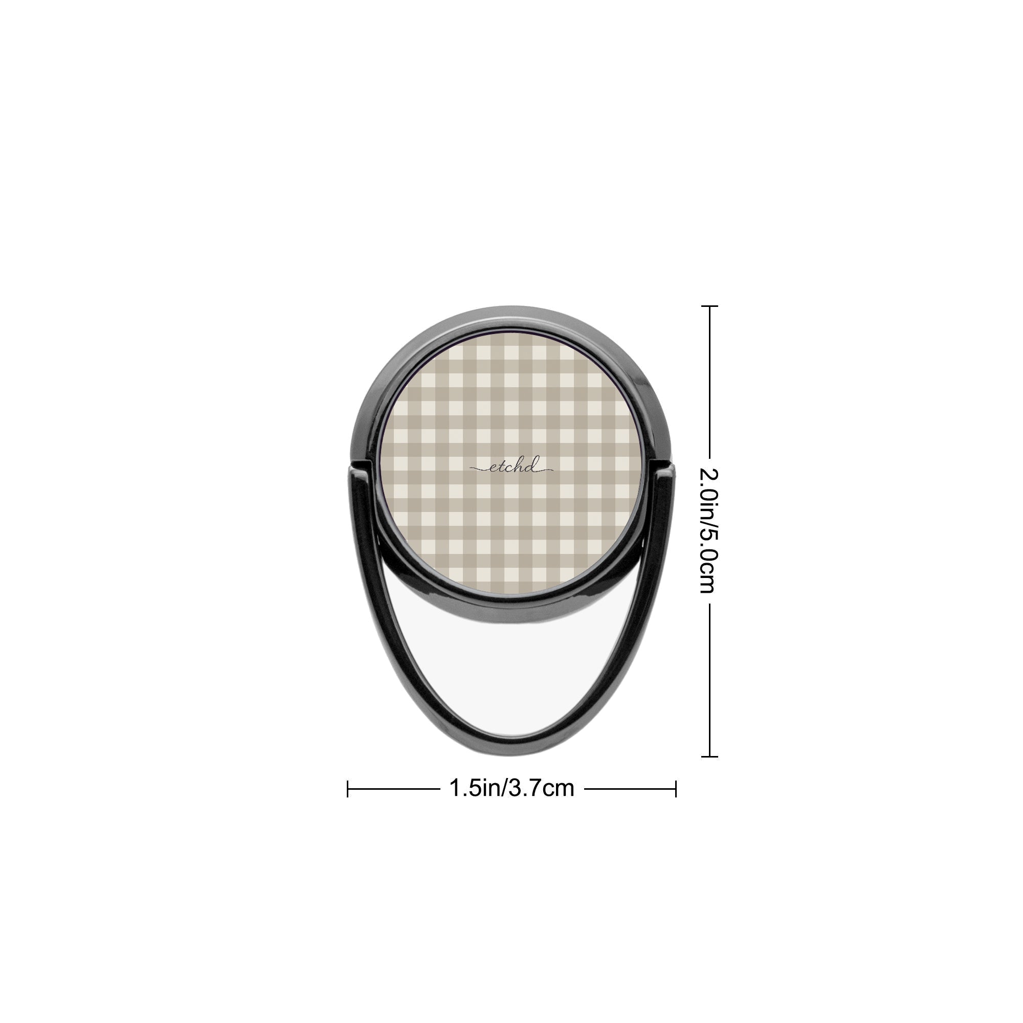 Neutral Gingham Anello supporto per telefono di etchd, vista 3