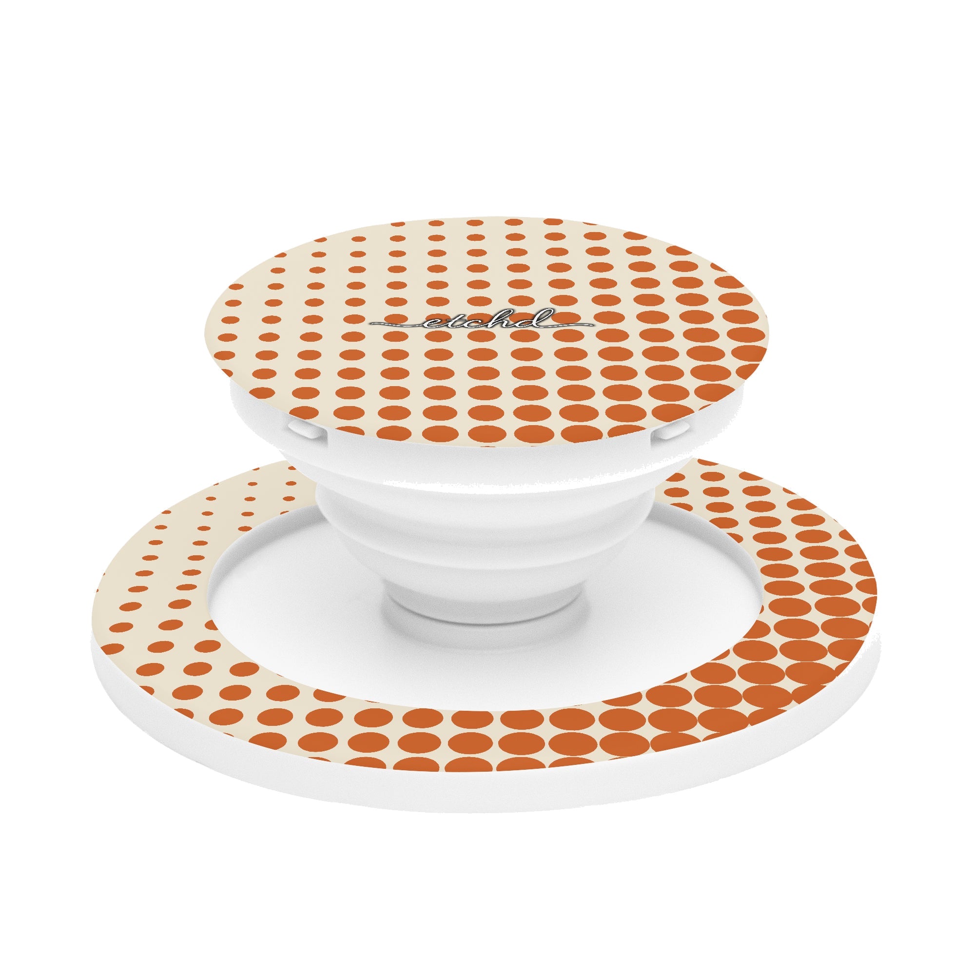 Tangerine Halftone Phone Grip And Stand by etchd