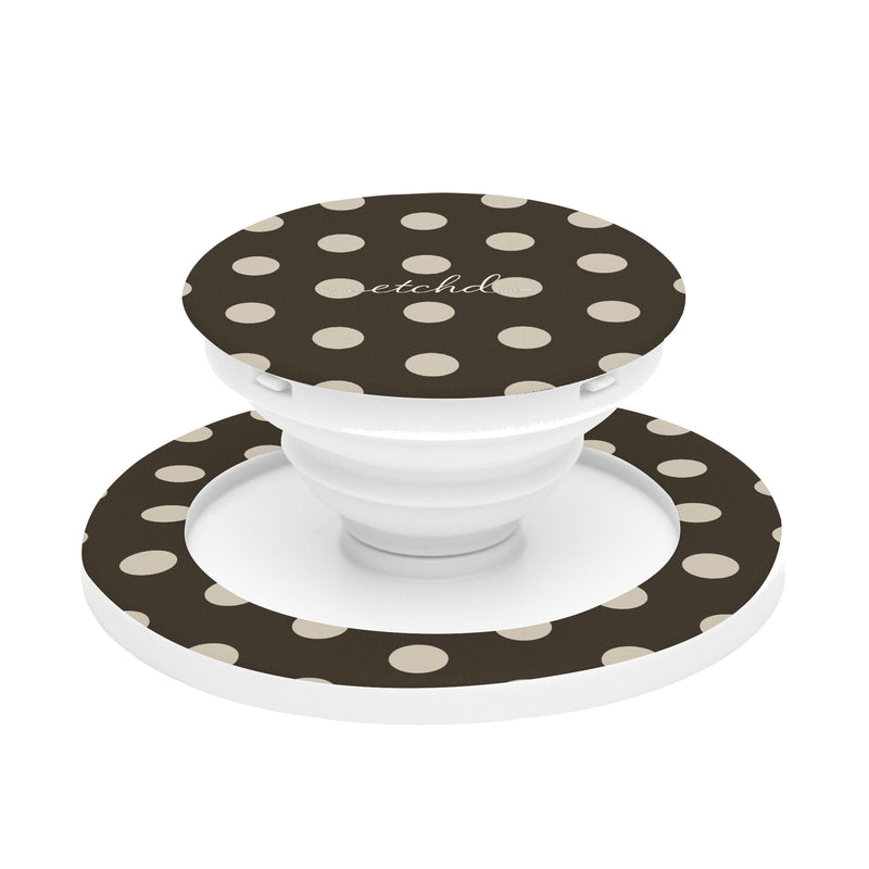 Cream & Brown Polka Dot Handy-Halterung und Ständer-zoom-