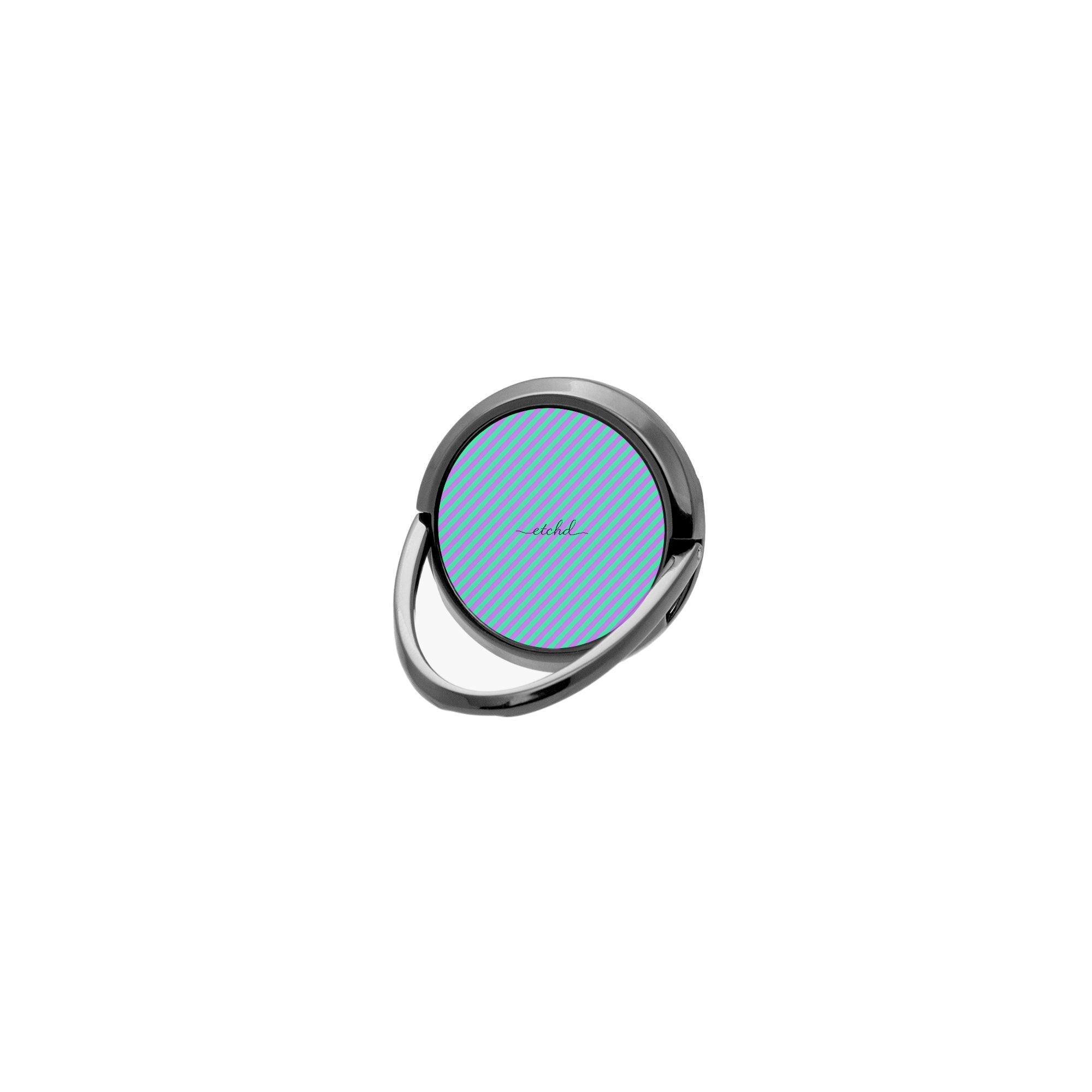 Lilac And Hypermint Diagonal Phone Ring Holder by etchd