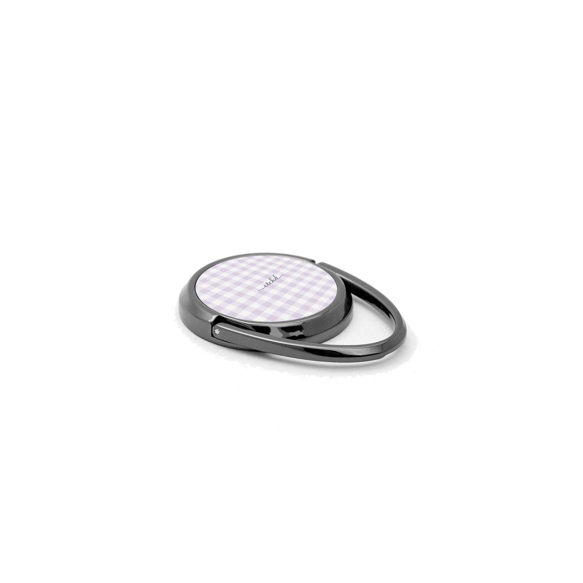 Lilac & White Gingham Phone Ring Holder by etchd, view 2
