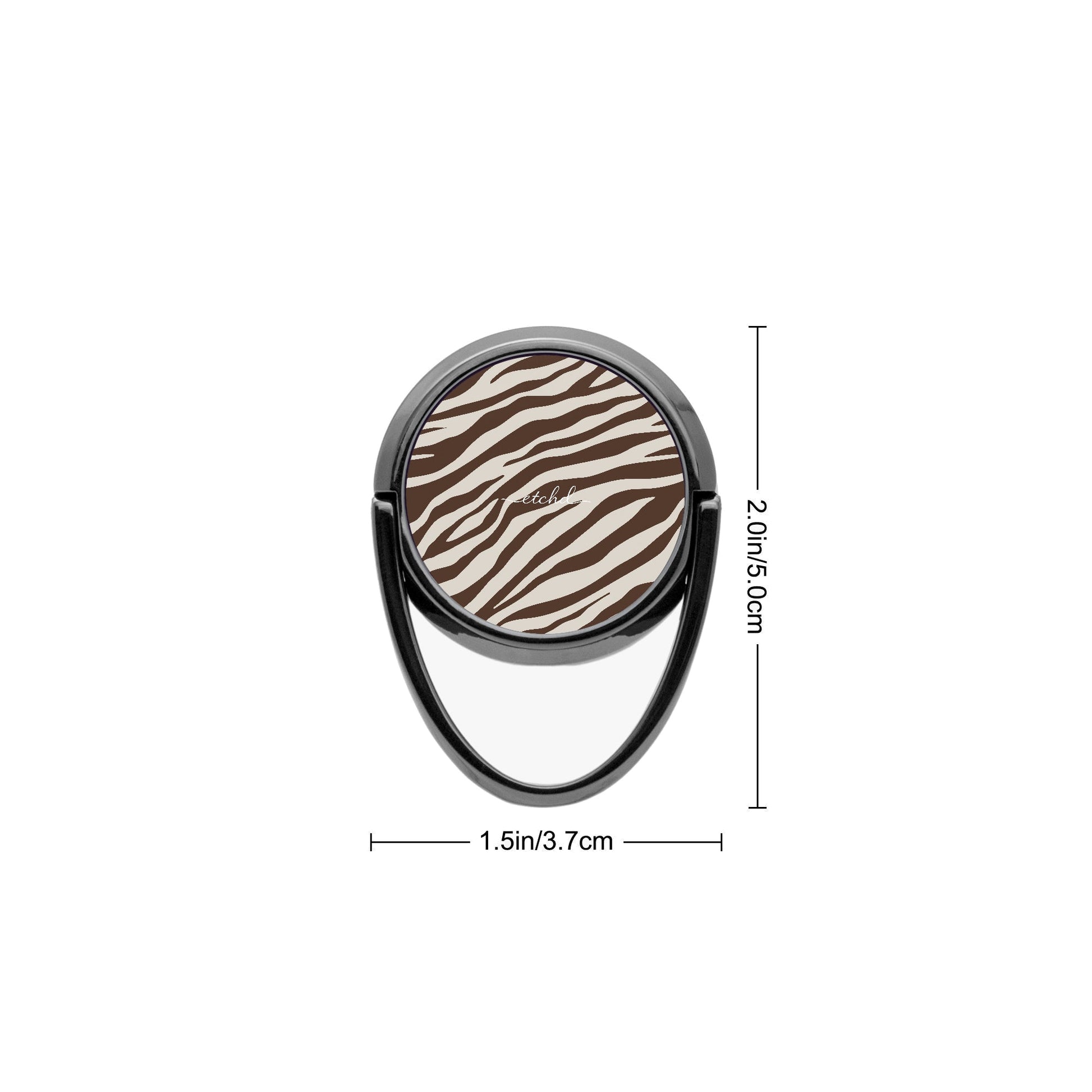 Brown Zebra Phone Ring Holder by etchd, view 3