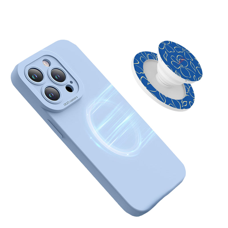 Cobalt & Butter Floral Anello e supporto per telefono-zoom-