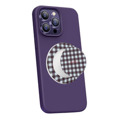 Blue & Plum Gingham Phone Grip And Stand by etchd, view 3
