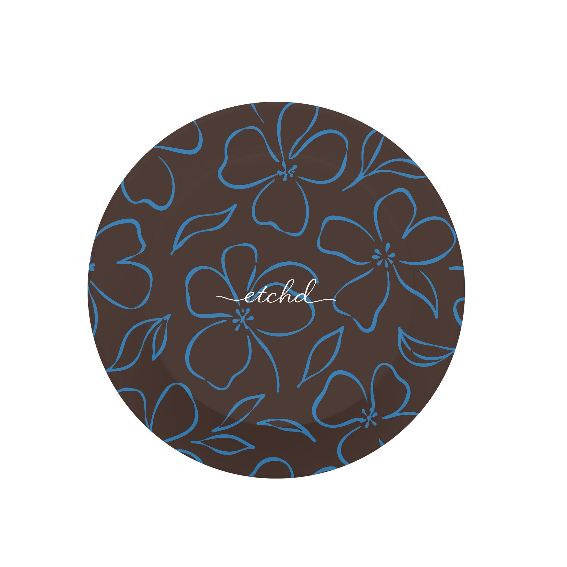 Espresso & Cerulean Floral Phone Grip And Stand by etchd, view 2