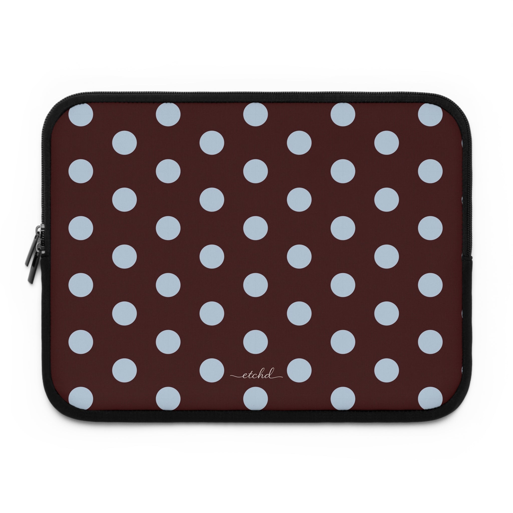 Cherry & Blue Polka Dot Laptop Sleeve by etchd