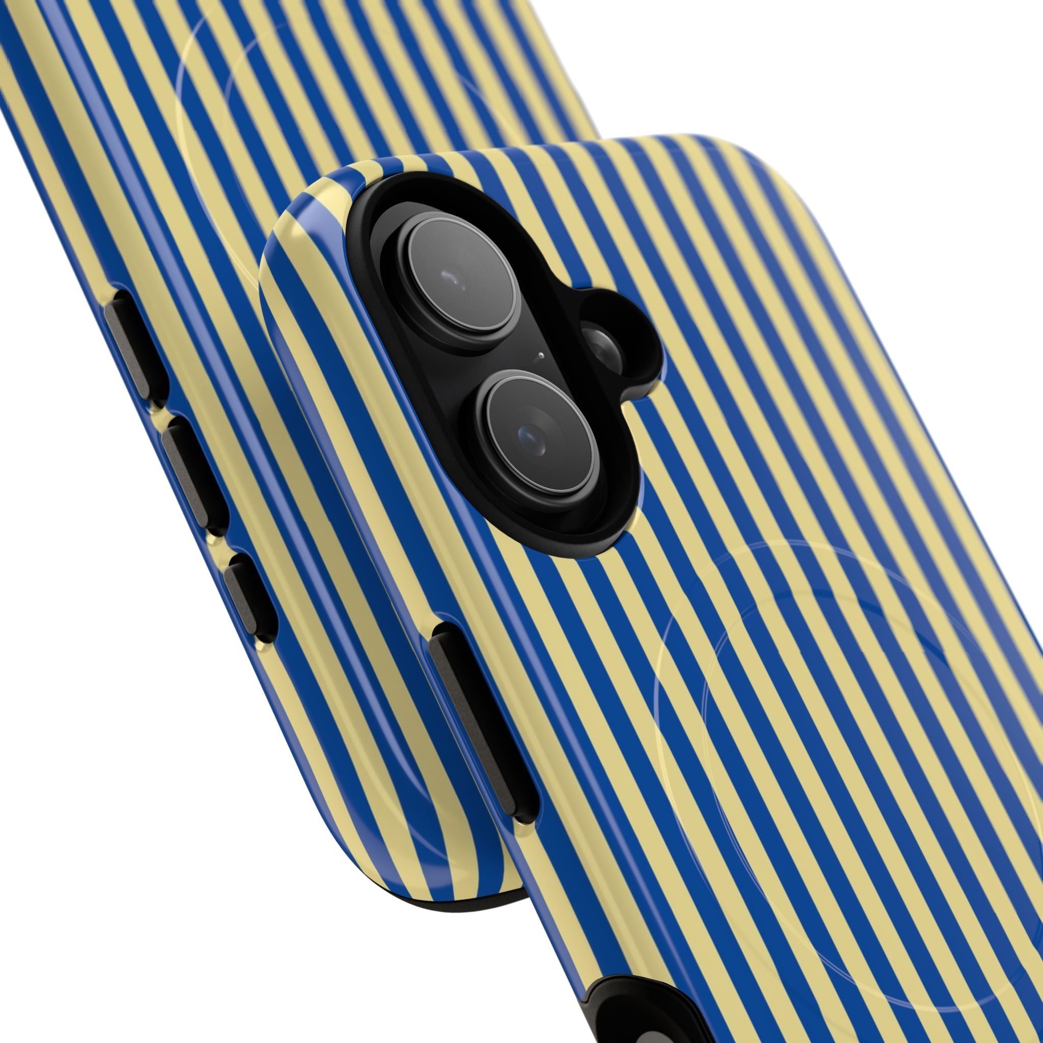 Cobalt & Butter Striped Magnetic Phone Case by etchd, view 87