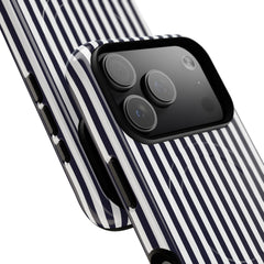 Navy & White Striped Magnetic Phone Case by etchd, view 99