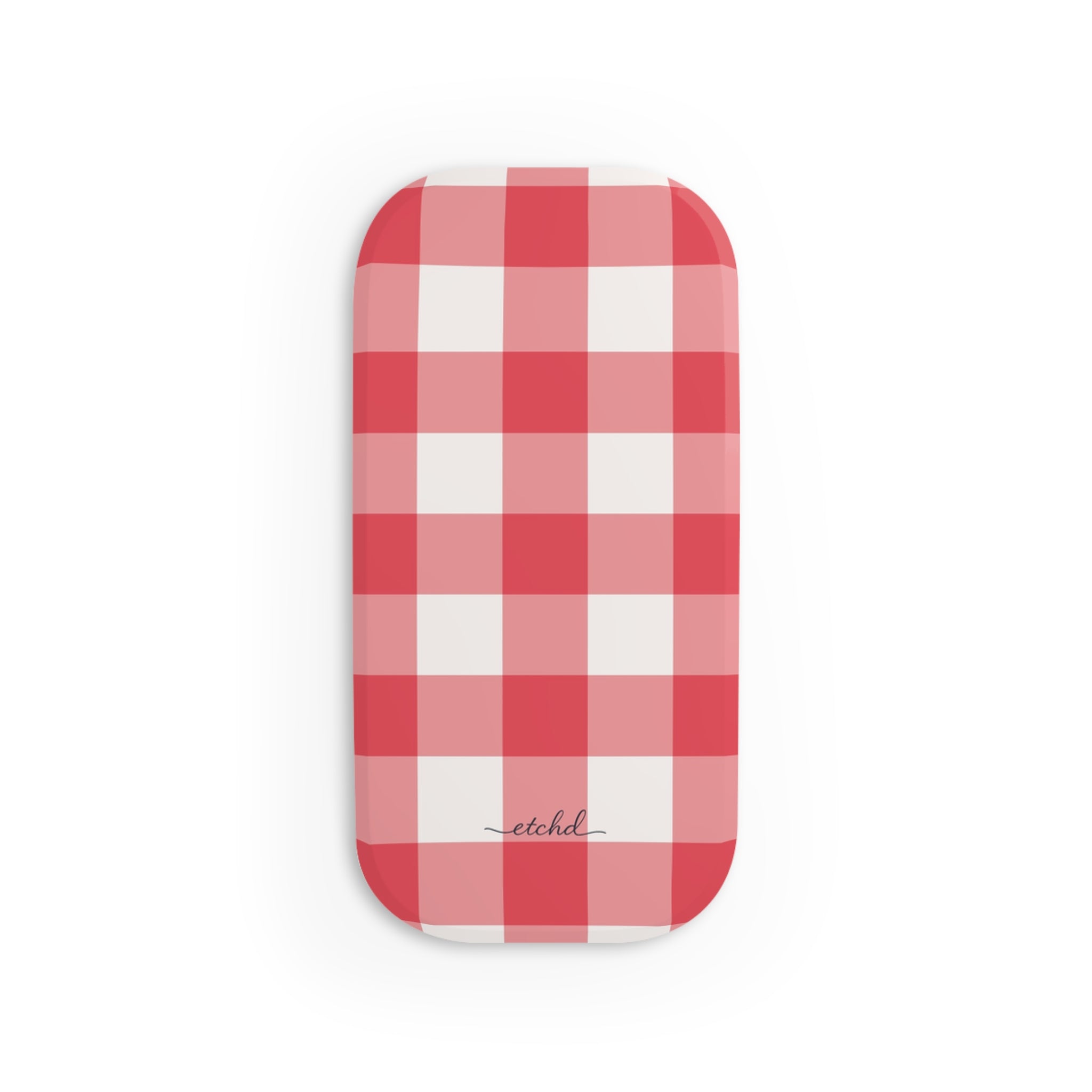 Cherry & White Gingham Agarre clipsable para móvil de etchd, vista 2