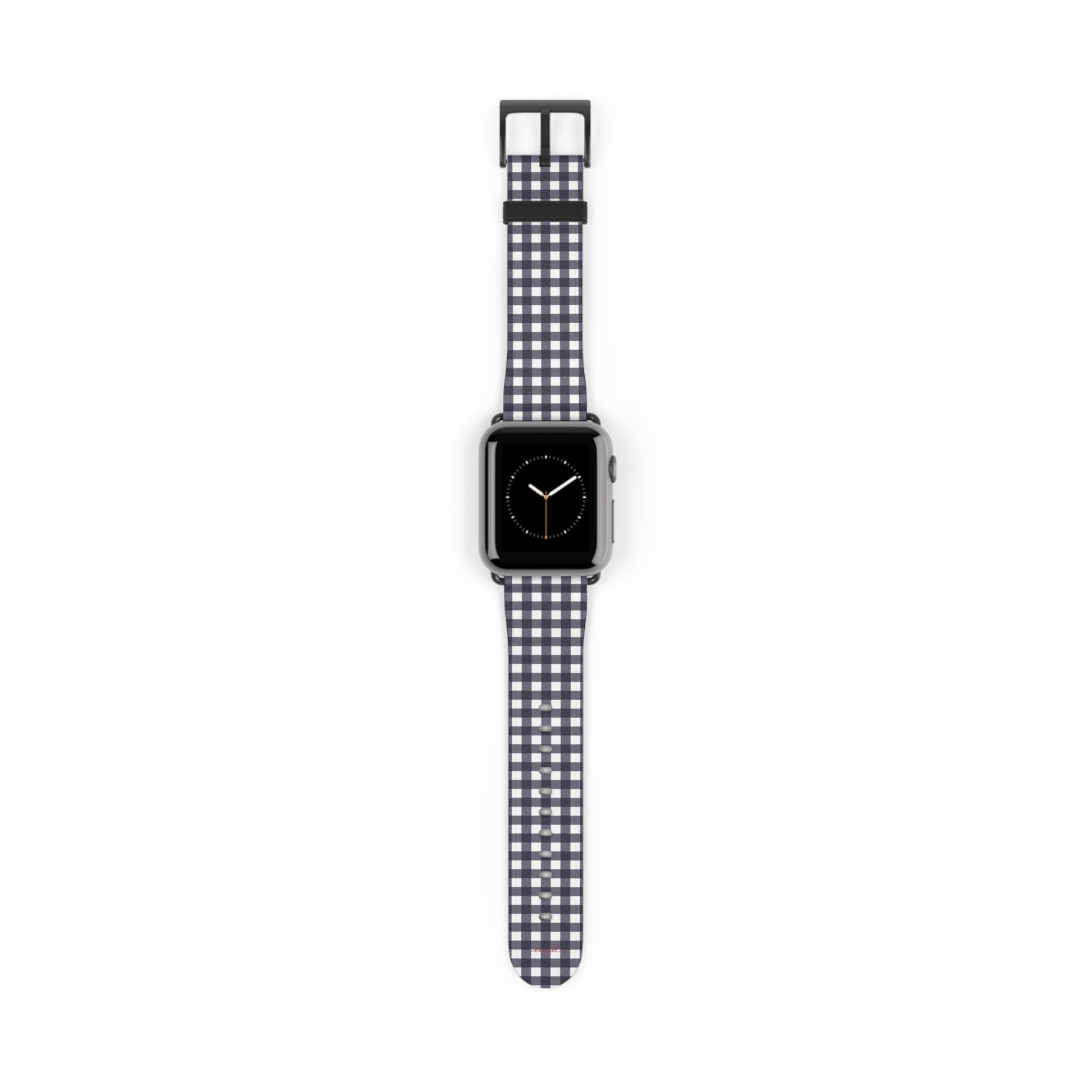 White & Navy Gingham Cinturino per smartwatch di etchd