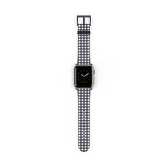 White & Navy Gingham Cinturino per smartwatch di etchd