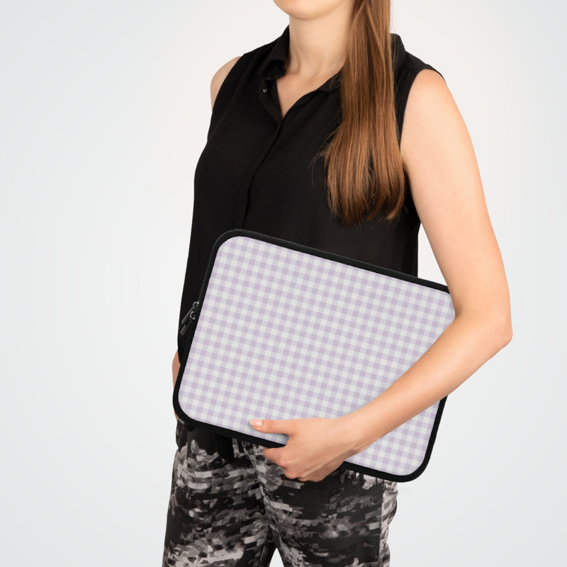 Lilac Gingham Laptophülle-zoom-