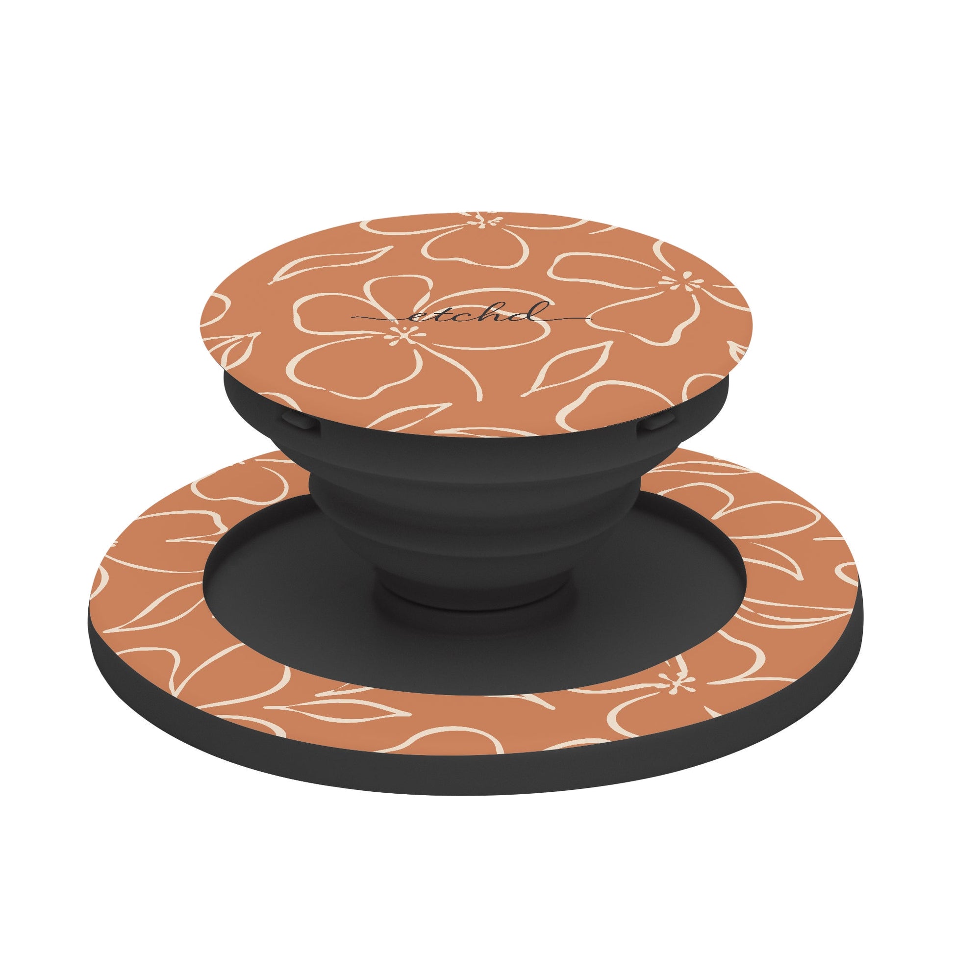 Terracotta & Cream Floral Phone Grip And Stand by etchd, view 6