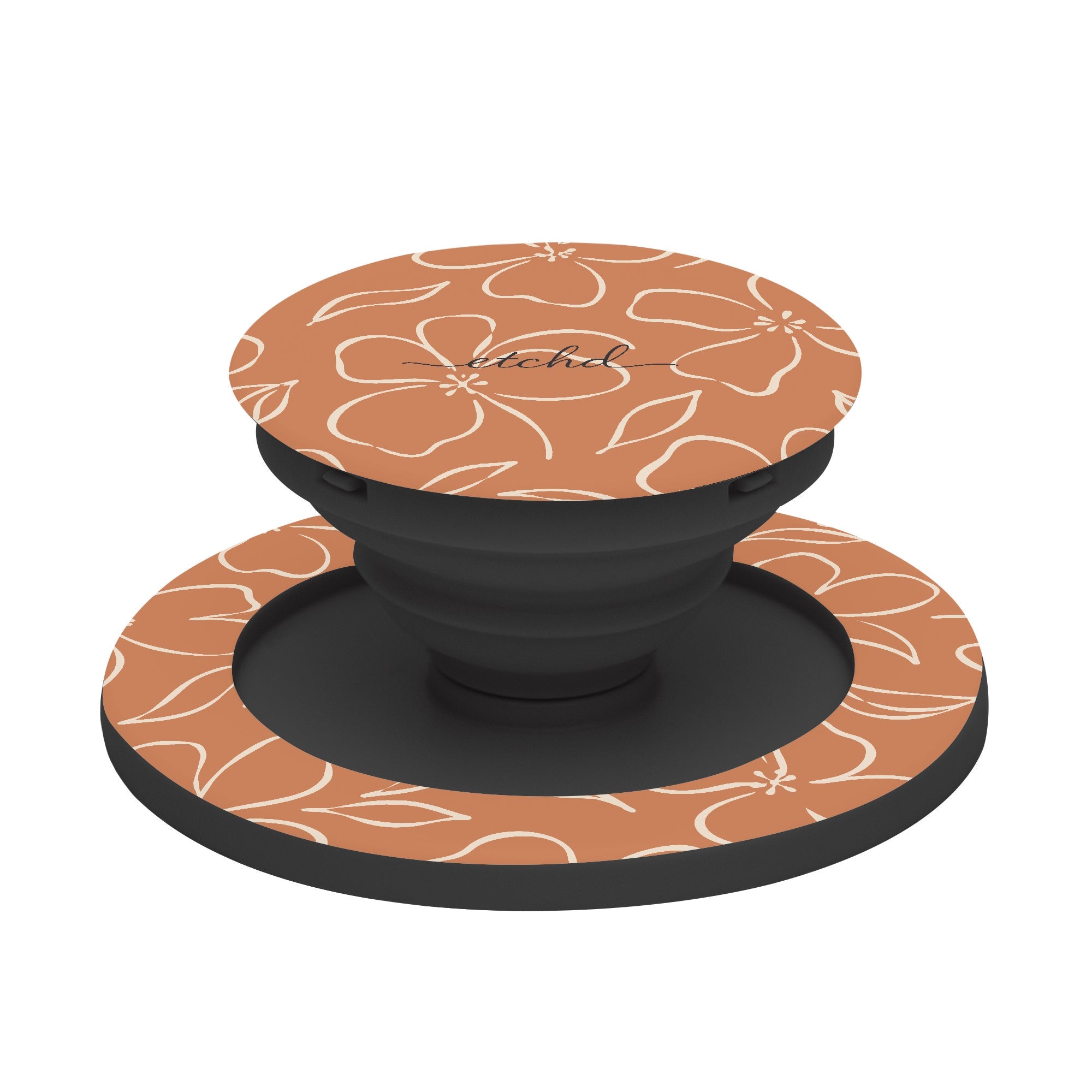 Terracotta & Cream Floral Phone Grip And Stand by etchd, view 6