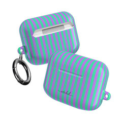 Lilac & Hypermint Striped AirPod Case by etchd, view 10