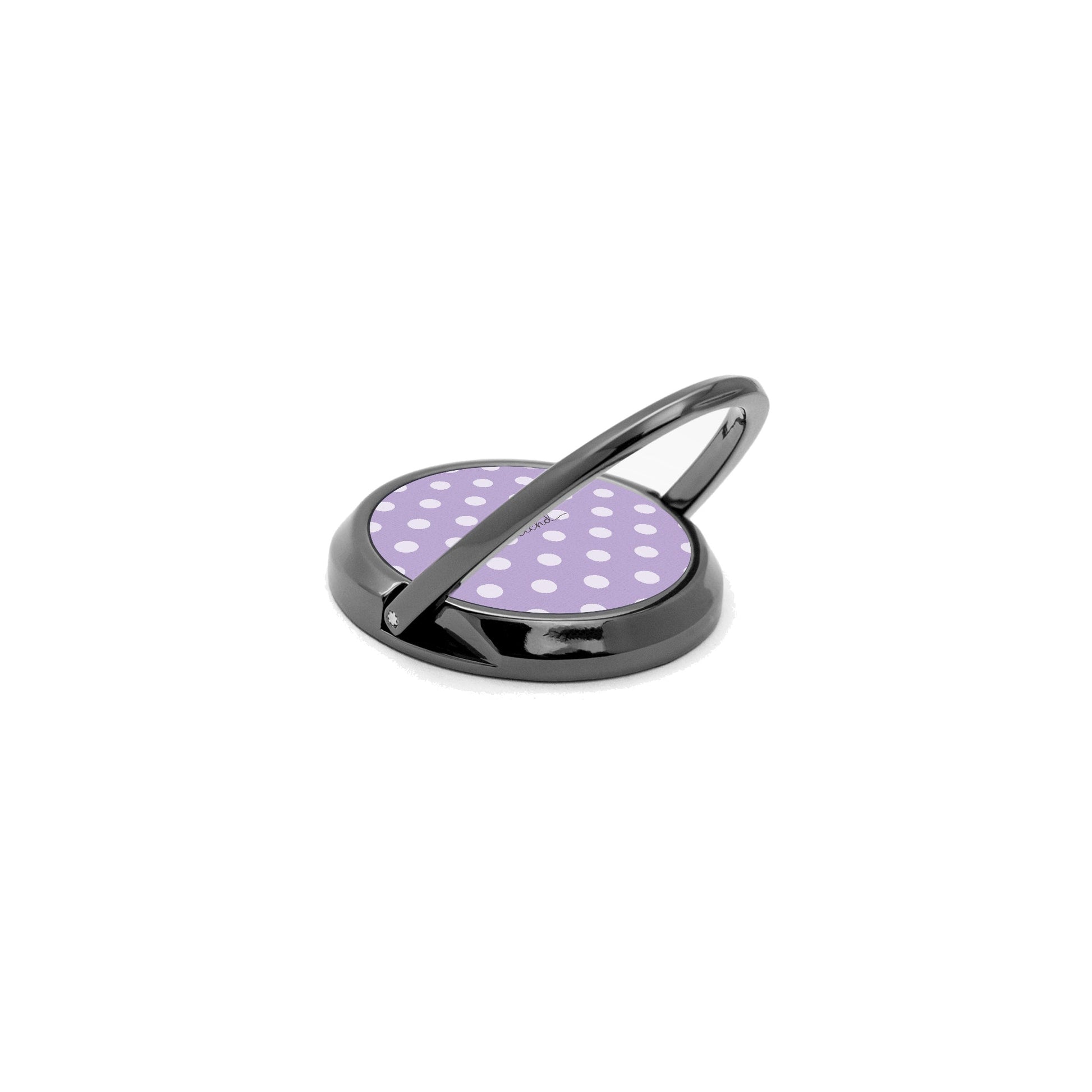 Cream & Lilac Polka Dot Phone Ring Holder by etchd, view 5