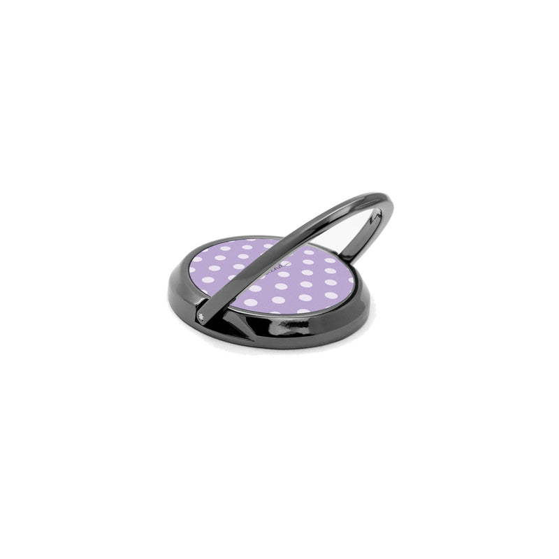 Cream & Lilac Polka Dot Phone Ring Holder-zoom-