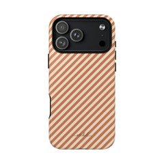 Terracotta & Cream Striped Diagonal Magnetic Phone Case by etchd, view 31