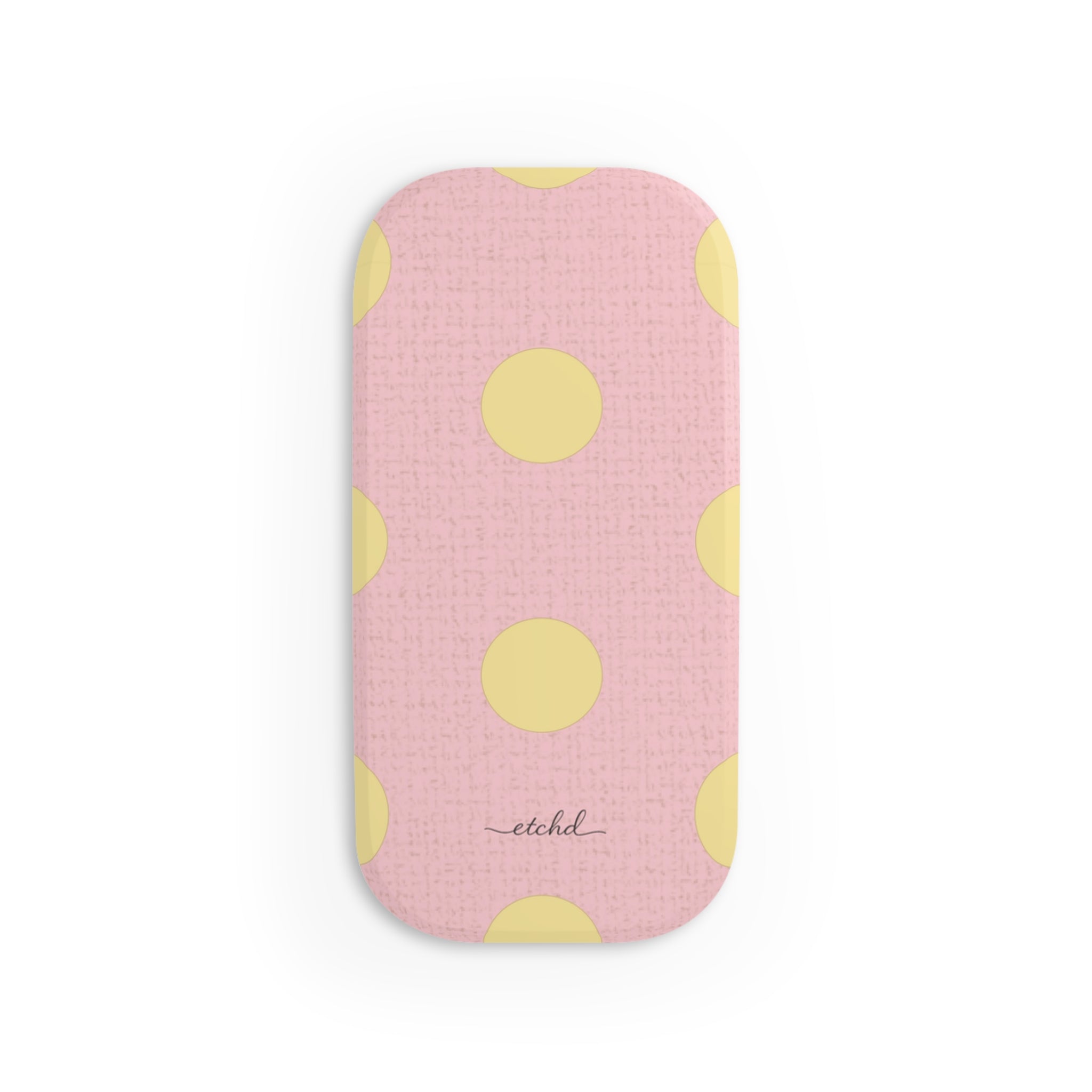 Butter & Pink Polka Dot Click-On Phone Grip by etchd, view 2