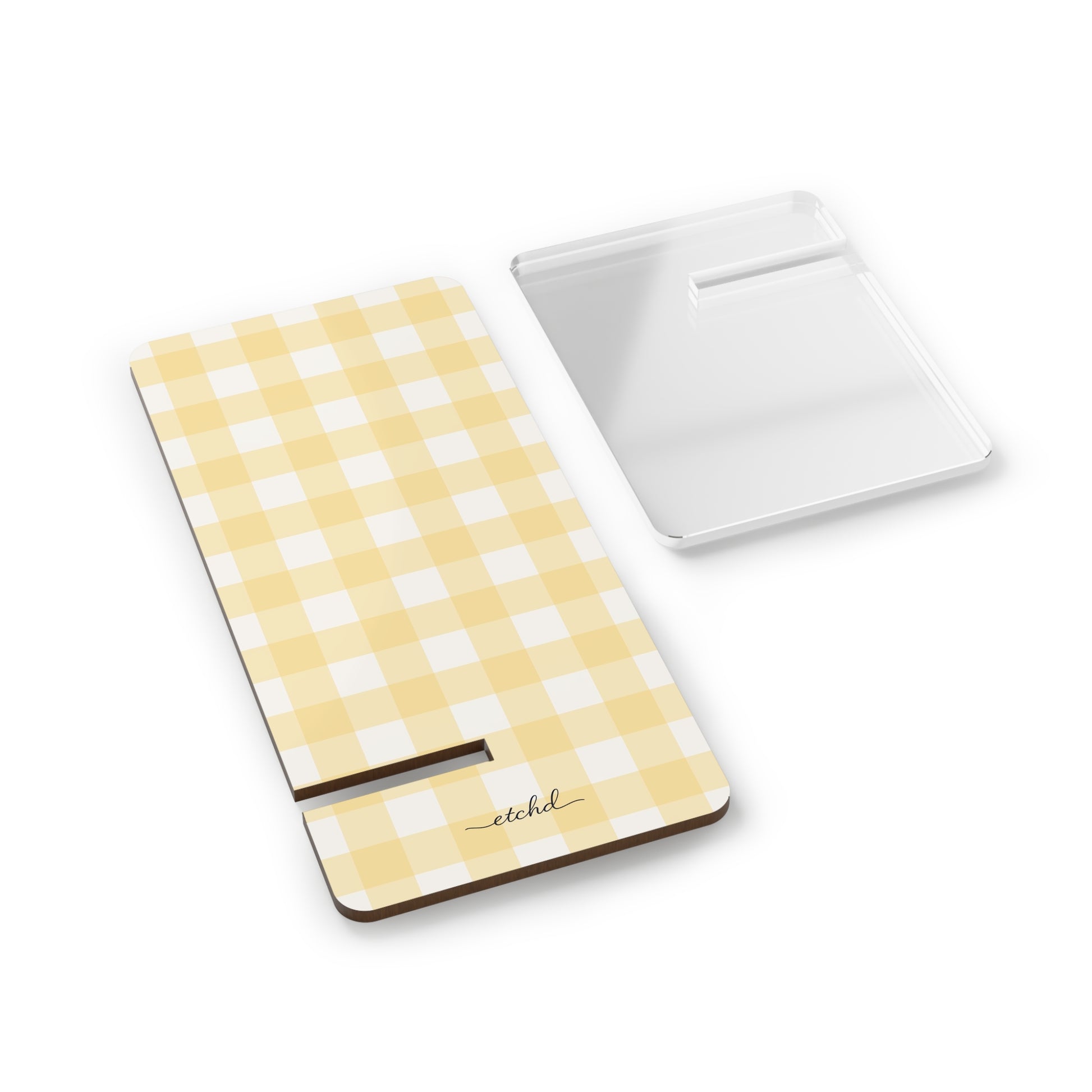 Butter Gingham Phone Stand by etchd, view 2